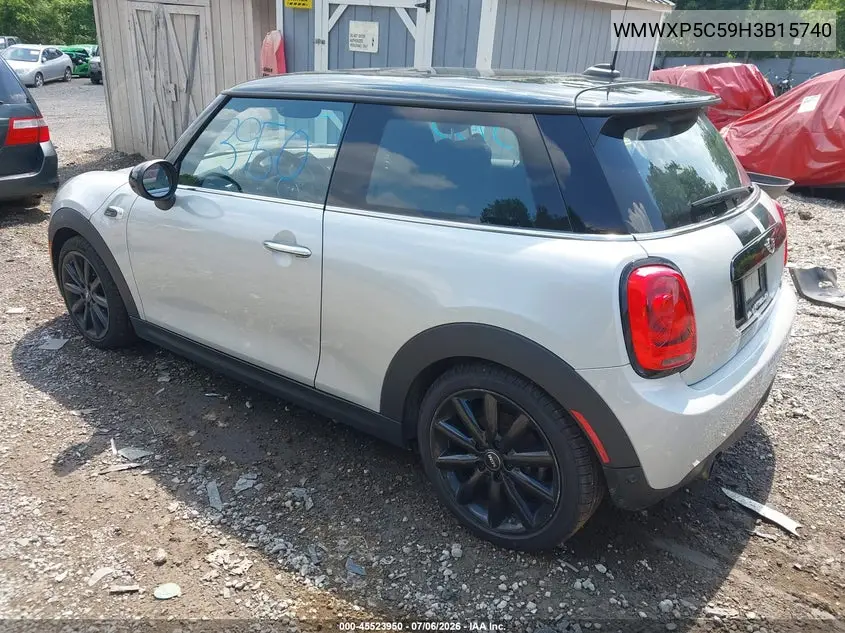 2017 Mini Hardtop Cooper VIN: WMWXP5C59H3B15740 Lot: 45523950