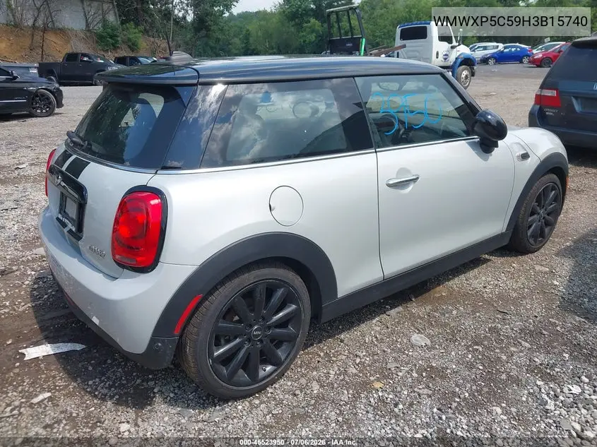 2017 Mini Hardtop Cooper VIN: WMWXP5C59H3B15740 Lot: 45523950