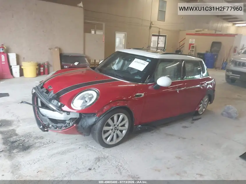 2017 Mini Hardtop Cooper VIN: WMWXU1C31H2F77960 Lot: 45603400