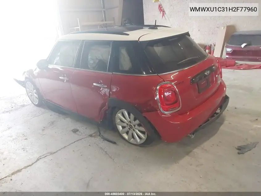 2017 Mini Hardtop Cooper VIN: WMWXU1C31H2F77960 Lot: 45603400