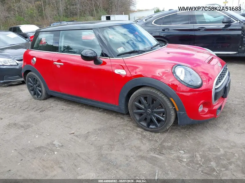 2019 Mini Hardtop Cooper S VIN: WMWXP7C58K2A51683 Lot: 44966592