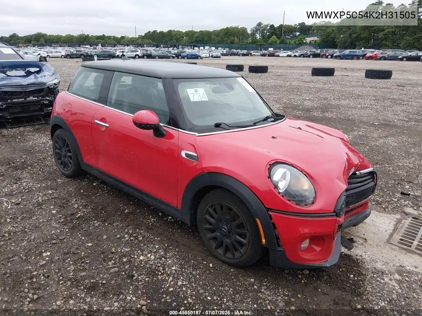 2019 Mini Hardtop Cooper VIN: WMWXP5C54K2H31505 Lot: 45550197