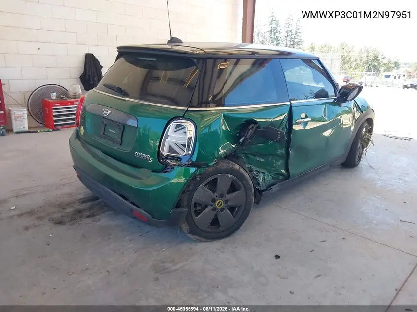 2021 Mini Se Hardtop Cooper VIN: WMWXP3C01M2N97951 Lot: 45355594