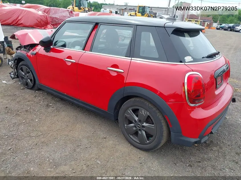 2022 Mini Hardtop Cooper VIN: WMW33DK07N2P79205 Lot: 45211951