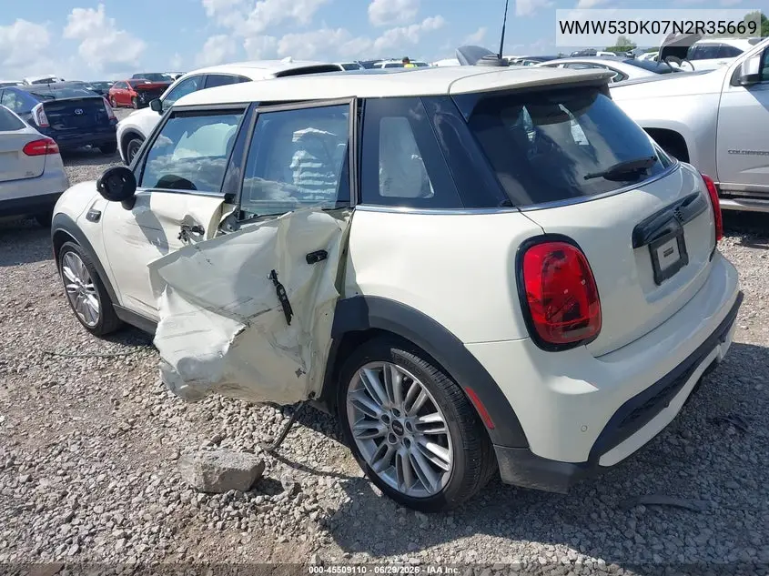 2022 Mini Hardtop Cooper S VIN: WMW53DK07N2R35669 Lot: 45509110