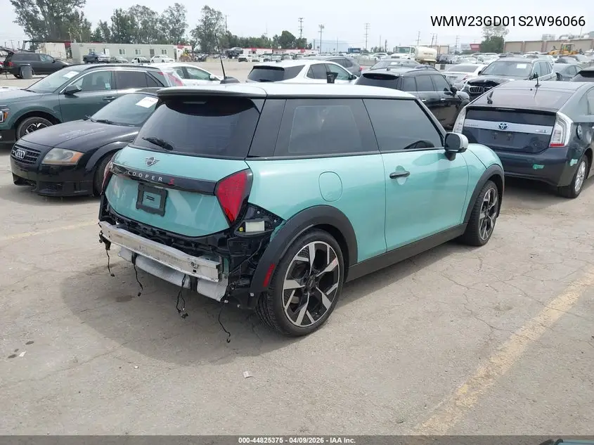 2025 Mini Hardtop Cooper S VIN: WMW23GD01S2W96066 Lot: 44825375