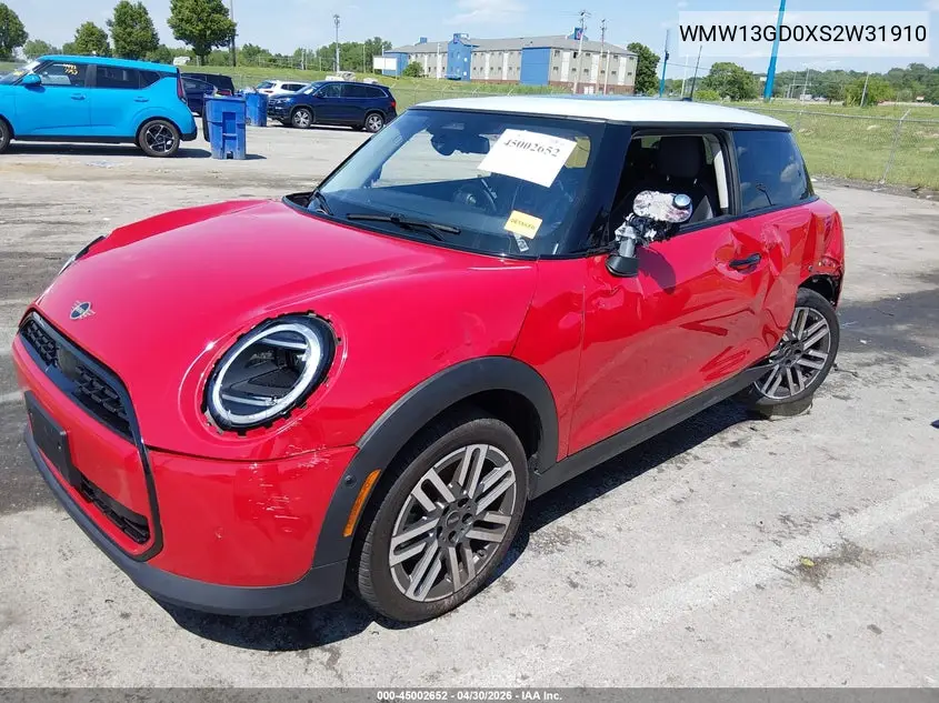 2025 Mini Hardtop Cooper VIN: WMW13GD0XS2W31910 Lot: 45002652