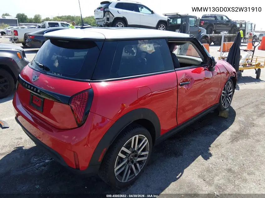 2025 Mini Hardtop Cooper VIN: WMW13GD0XS2W31910 Lot: 45002652