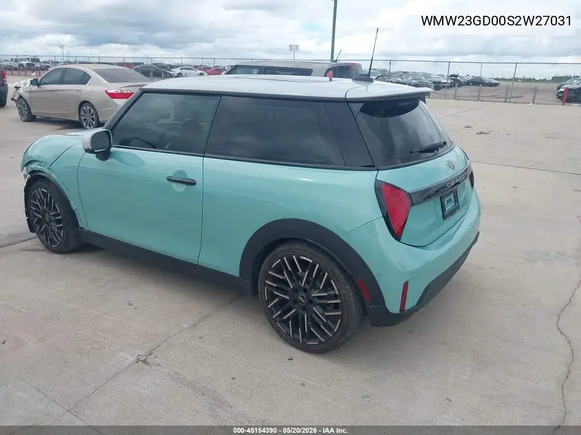2025 Mini Hardtop Cooper S VIN: WMW23GD00S2W27031 Lot: 45154390