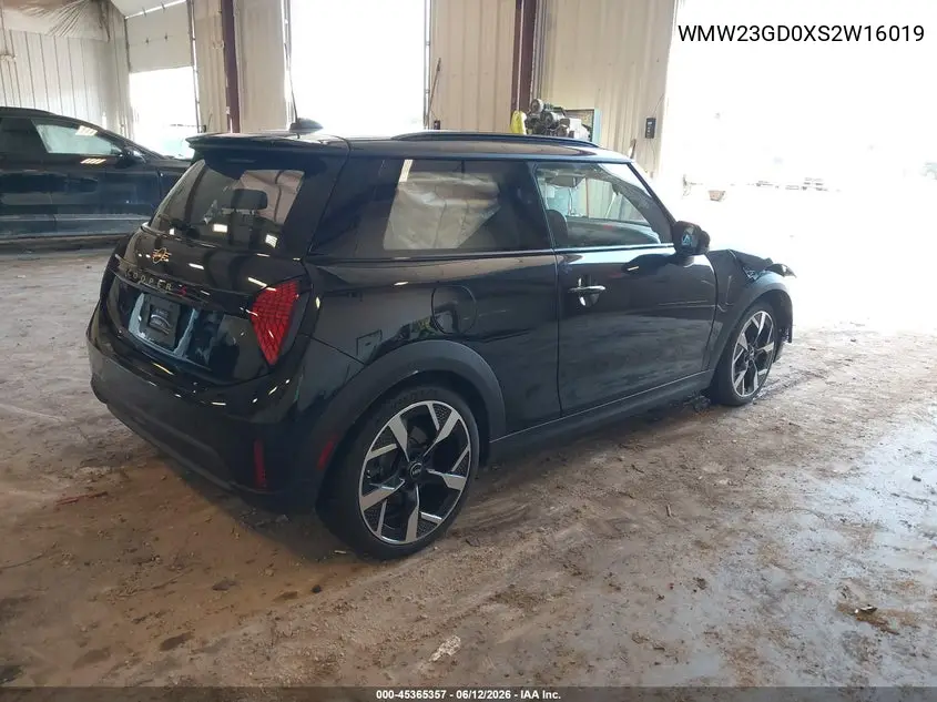 2025 Mini Hardtop Cooper S VIN: WMW23GD0XS2W16019 Lot: 45365357