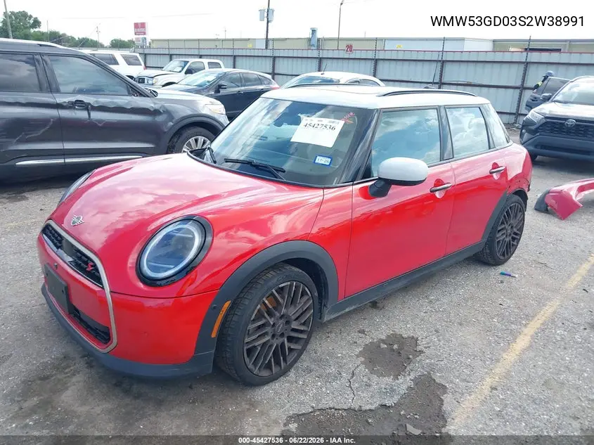 2025 Mini Hardtop Cooper S VIN: WMW53GD03S2W38991 Lot: 45427536
