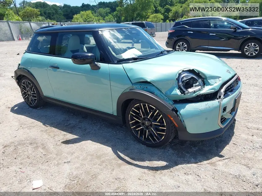 2025 Mini Hardtop Cooper S VIN: WMW23GD0XS2W35332 Lot: 45443691