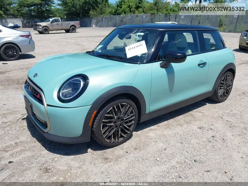 2025 Mini Hardtop Cooper S VIN: WMW23GD0XS2W35332 Lot: 45443691