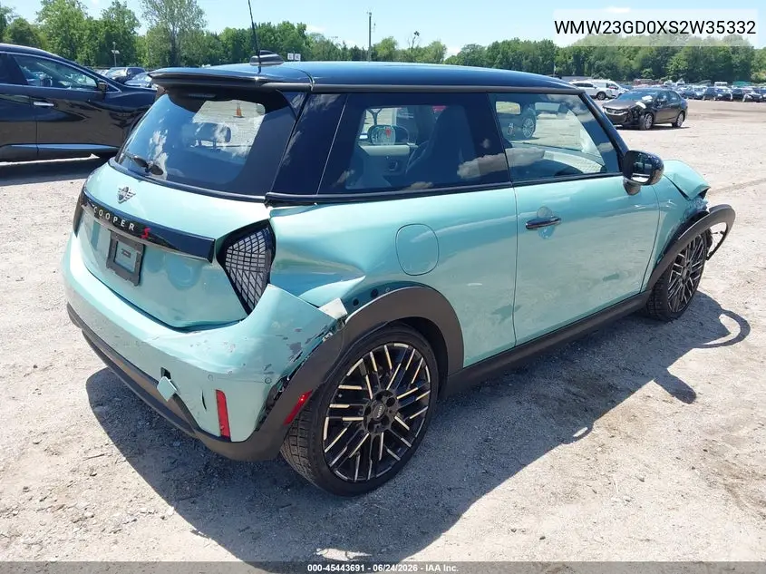 2025 Mini Hardtop Cooper S VIN: WMW23GD0XS2W35332 Lot: 45443691