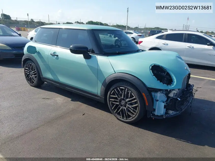 2025 Mini Hardtop Cooper S VIN: WMW23GD02S2W13681 Lot: 45469048