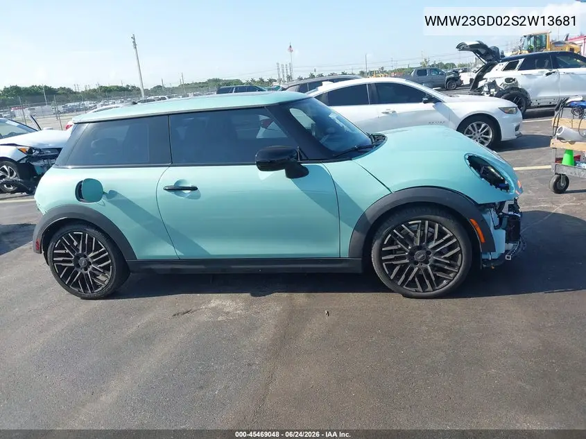 2025 Mini Hardtop Cooper S VIN: WMW23GD02S2W13681 Lot: 45469048