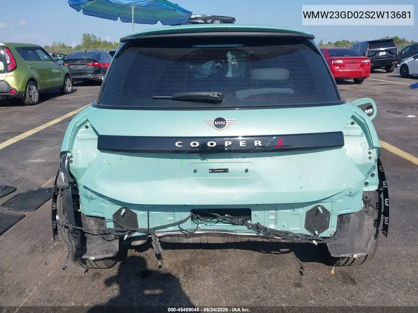 2025 Mini Hardtop Cooper S VIN: WMW23GD02S2W13681 Lot: 45469048