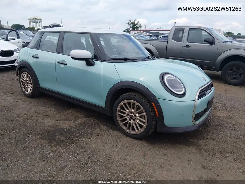 2025 Mini Hardtop Cooper S VIN: WMW53GD02S2W51263 Lot: 45477533