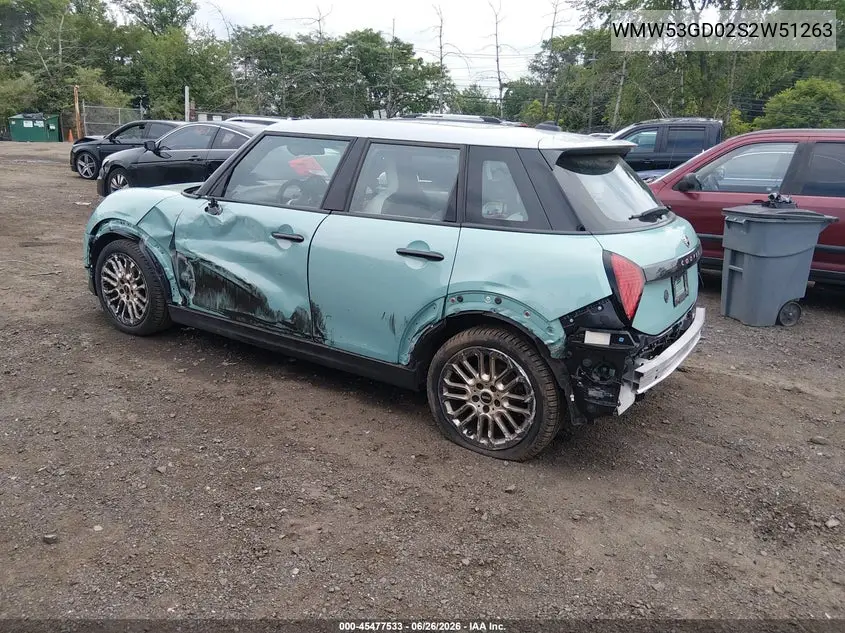 2025 Mini Hardtop Cooper S VIN: WMW53GD02S2W51263 Lot: 45477533