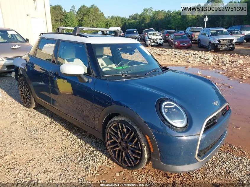 2025 Mini Hardtop Cooper S VIN: WMW53GD09S2W51390 Lot: 45582274