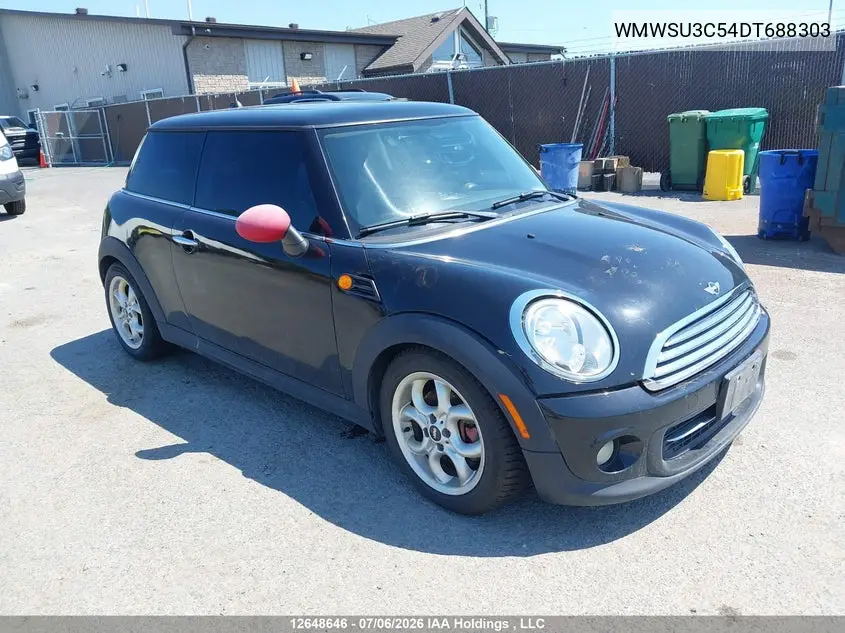 2013 Mini Hatch Cooper VIN: WMWSU3C54DT688303 Lot: 12648646