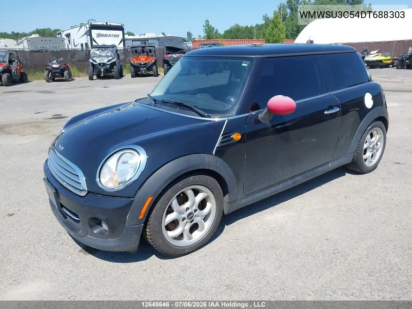 2013 Mini Hatch Cooper VIN: WMWSU3C54DT688303 Lot: 12648646