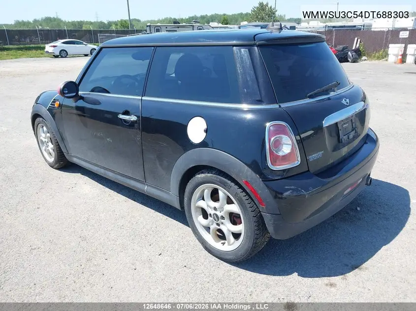 2013 Mini Hatch Cooper VIN: WMWSU3C54DT688303 Lot: 12648646