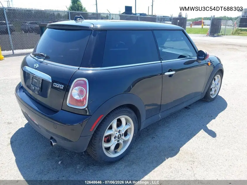 2013 Mini Hatch Cooper VIN: WMWSU3C54DT688303 Lot: 12648646