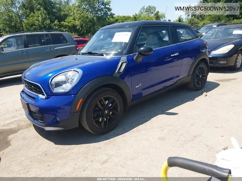 2013 Mini Paceman Cooper S VIN: WMWSS7C50DWN52097 Lot: 45177525