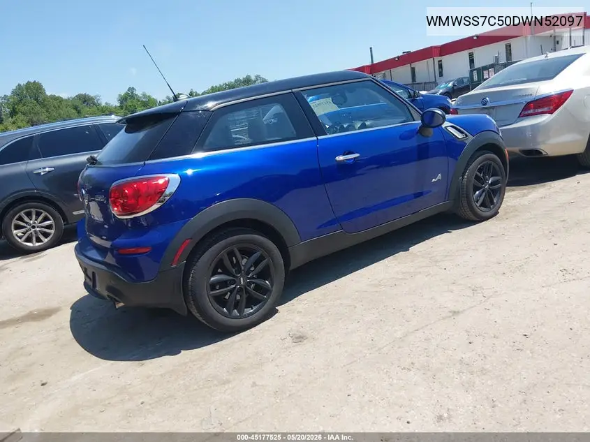 2013 Mini Paceman Cooper S VIN: WMWSS7C50DWN52097 Lot: 45177525