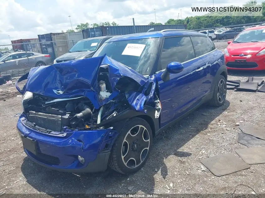 2013 Mini Paceman Cooper VIN: WMWSS1C51DWN94307 Lot: 45226827