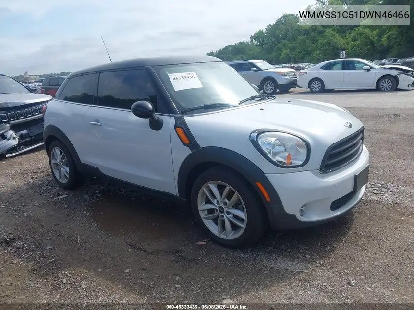 2013 Mini Paceman Cooper VIN: WMWSS1C51DWN46466 Lot: 45333436