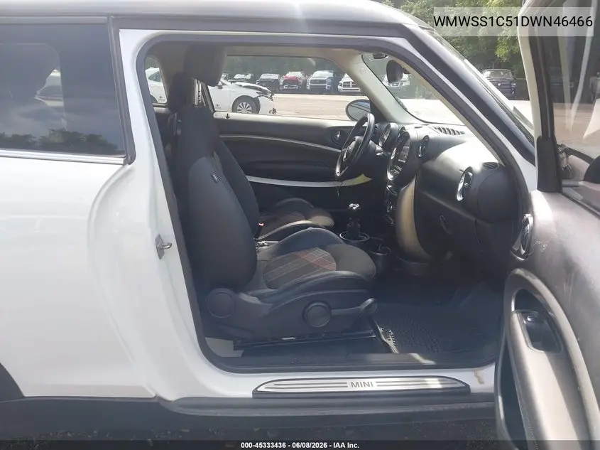 2013 Mini Paceman Cooper VIN: WMWSS1C51DWN46466 Lot: 45333436