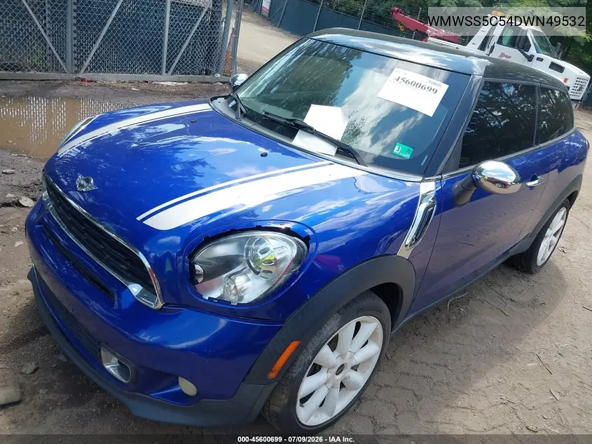 2013 Mini Paceman Cooper S VIN: WMWSS5C54DWN49532 Lot: 45600699
