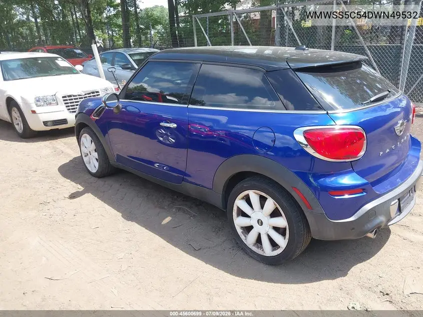 2013 Mini Paceman Cooper S VIN: WMWSS5C54DWN49532 Lot: 45600699