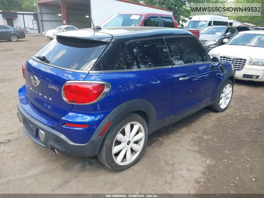 2013 Mini Paceman Cooper S VIN: WMWSS5C54DWN49532 Lot: 45600699