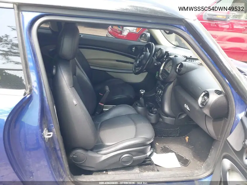 2013 Mini Paceman Cooper S VIN: WMWSS5C54DWN49532 Lot: 45600699