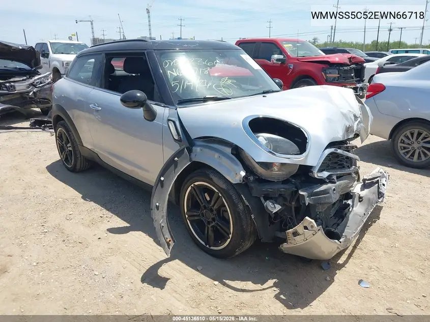 2014 Mini Cooper Paceman VIN: WMWSS5C52EWN66718 Lot: 45136510
