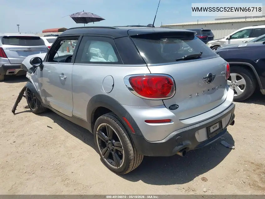 2014 Mini Cooper Paceman VIN: WMWSS5C52EWN66718 Lot: 45136510