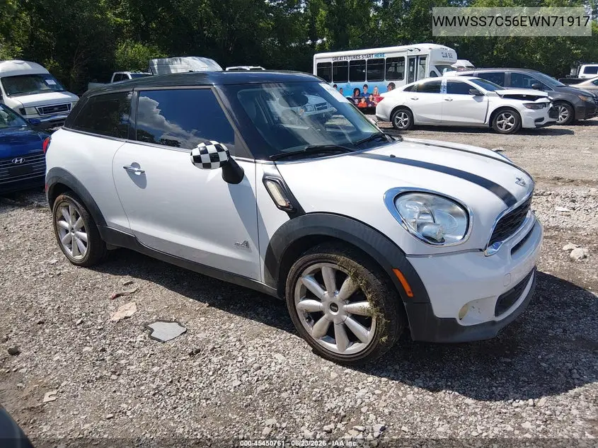 2014 Mini Paceman Cooper S VIN: WMWSS7C56EWN71917 Lot: 45450761