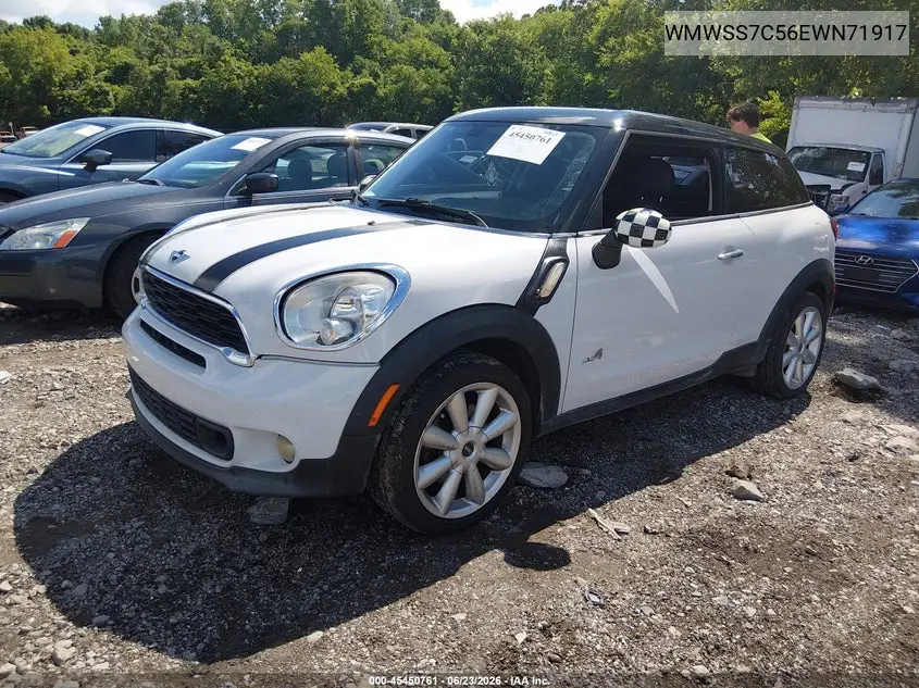 2014 Mini Paceman Cooper S VIN: WMWSS7C56EWN71917 Lot: 45450761