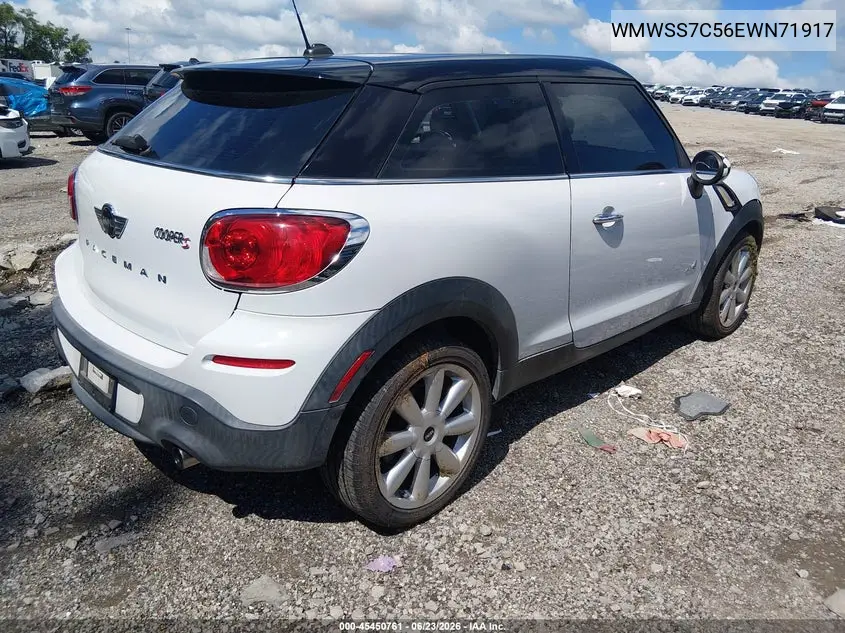 2014 Mini Paceman Cooper S VIN: WMWSS7C56EWN71917 Lot: 45450761