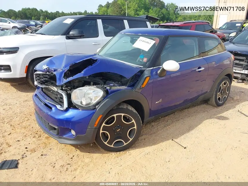 2014 Mini Paceman Cooper S VIN: WMWSS7C58EWN71708 Lot: 45466061