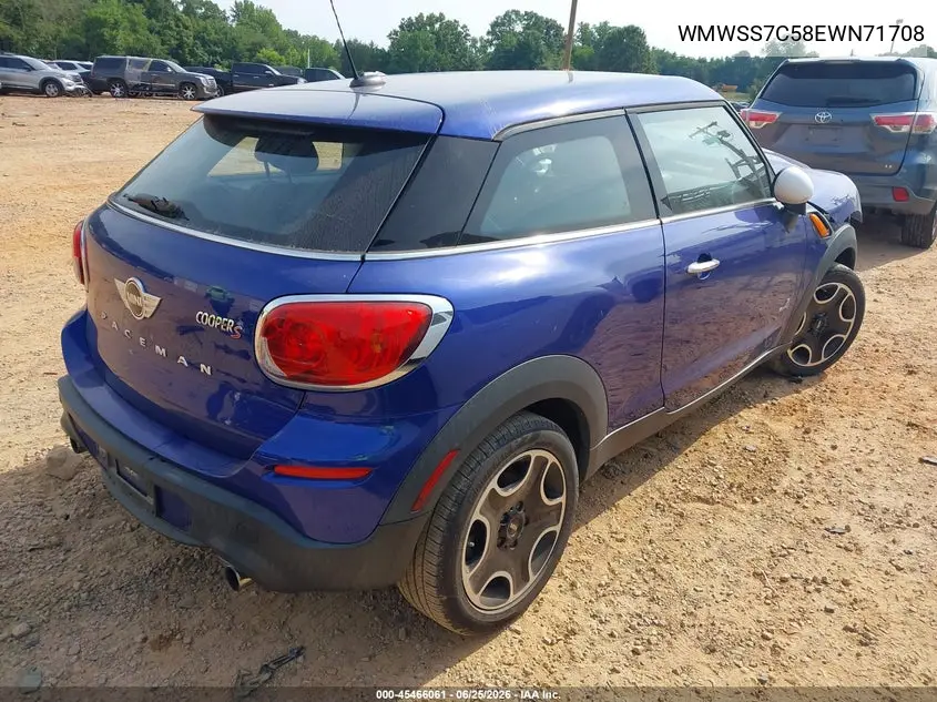 2014 Mini Paceman Cooper S VIN: WMWSS7C58EWN71708 Lot: 45466061