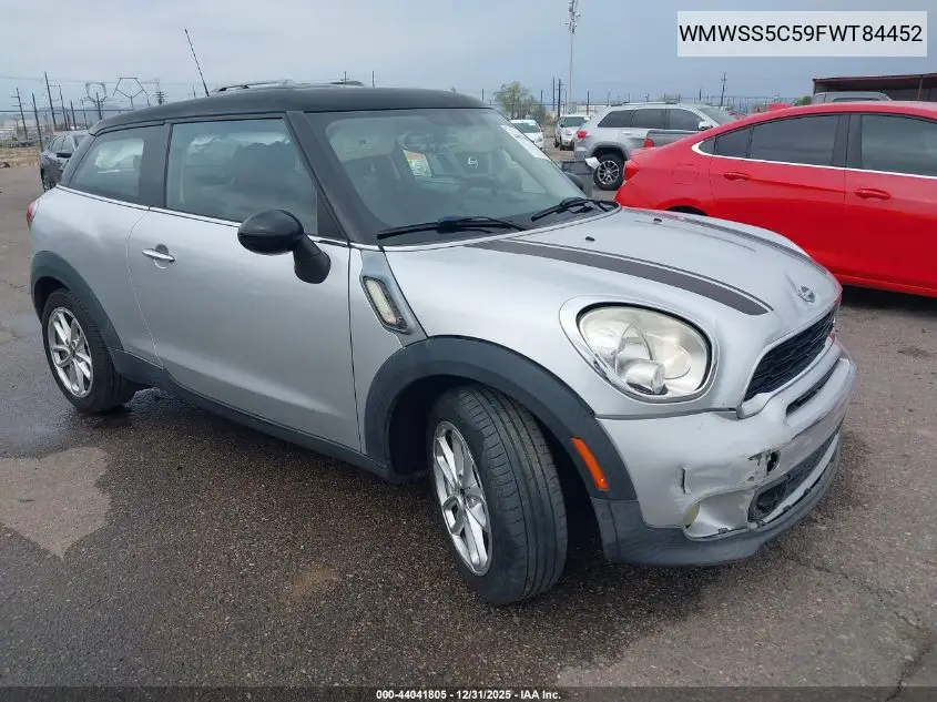 2015 Mini Paceman Cooper S VIN: WMWSS5C59FWT84452 Lot: 44041805