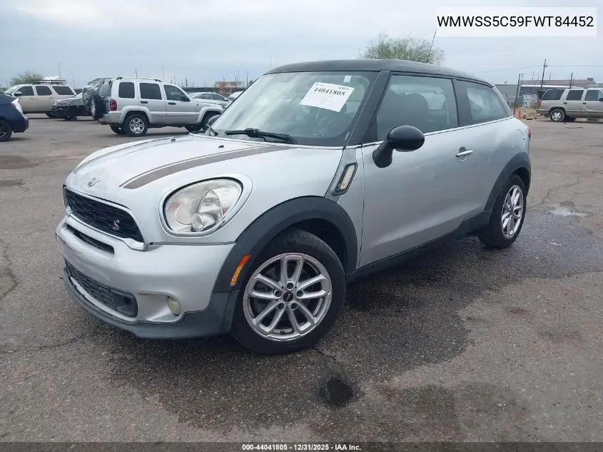 2015 Mini Paceman Cooper S VIN: WMWSS5C59FWT84452 Lot: 44041805