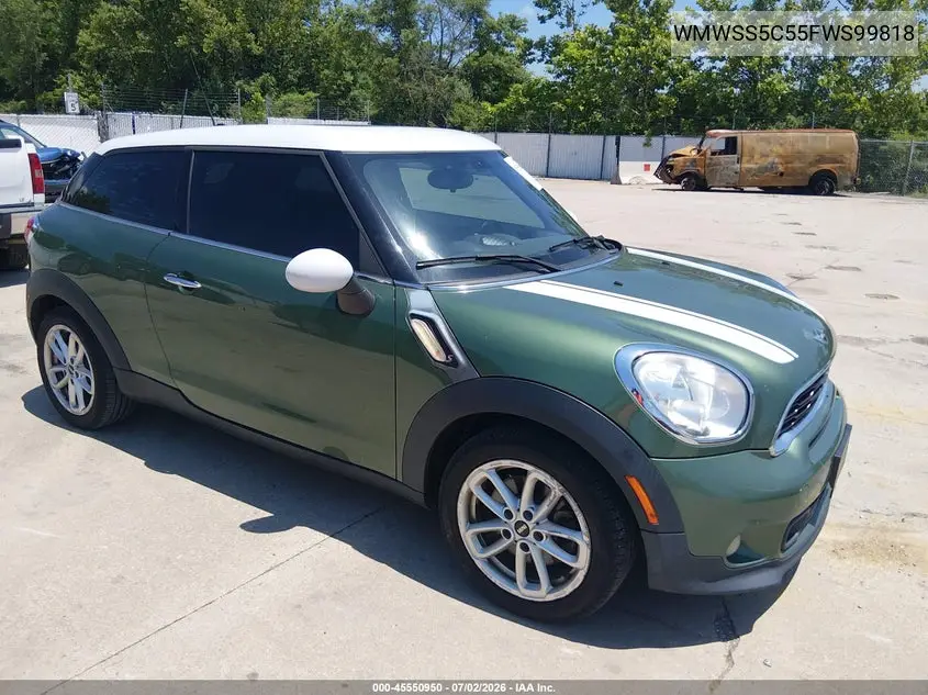 2015 Mini Paceman Cooper S VIN: WMWSS5C55FWS99818 Lot: 45550950