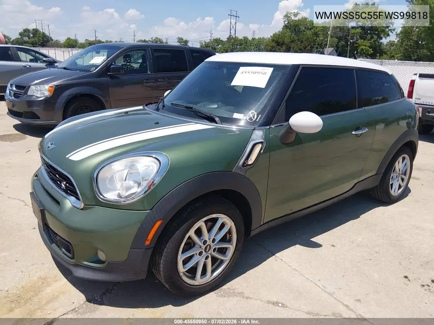 2015 Mini Paceman Cooper S VIN: WMWSS5C55FWS99818 Lot: 45550950