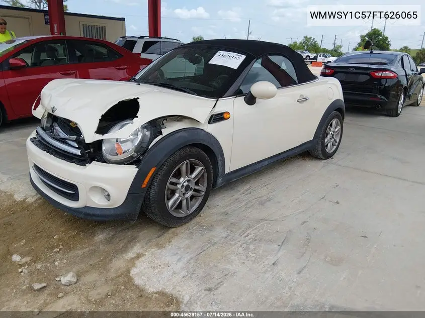 2015 Mini Roadster Cooper VIN: WMWSY1C57FT626065 Lot: 45629157