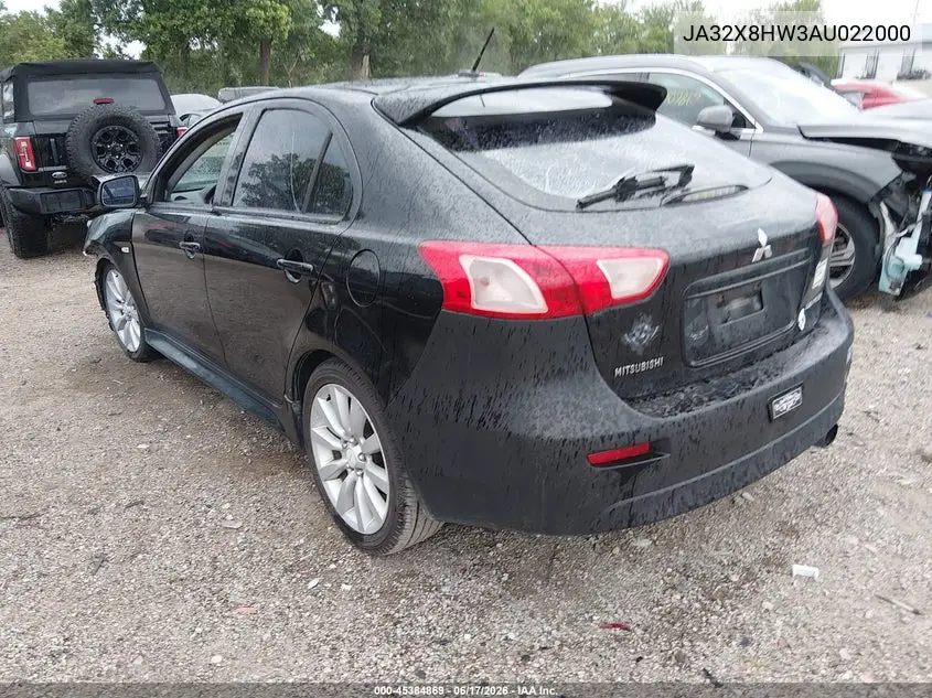 2010 Mitsubishi Lancer Sportback Gts VIN: JA32X8HW3AU022000 Lot: 45384869